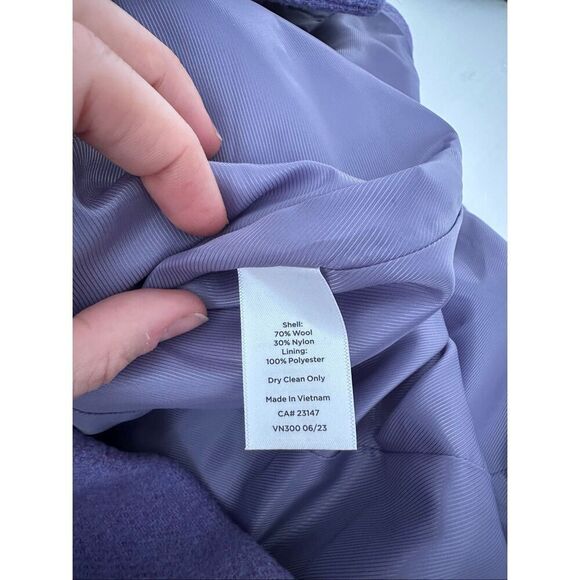 NWT Talbots Lilac Purple NATALIA MOTO  Italian Wool Blend Front Zip Jacket 14P - Picture 9 of 10